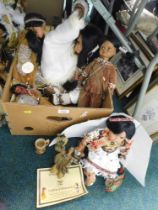 A group of Regency fine art and other porcelain dolls, mainly of Indian chief and children. (1 box)