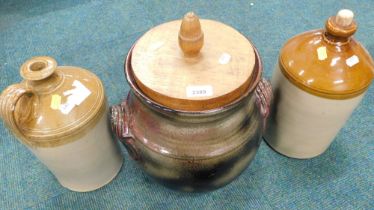 Three stoneware jars/bottles.