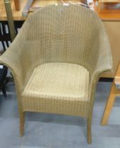 A gold painted Lloyd loom chair.