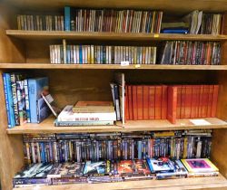 CDs and reference books, cassettes, DVDs, Non-Stop, Da Vinci Code, Behind the War Vulcan's Story, Br