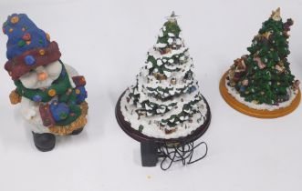 A quantity of Christmas decorations, to include snowman, Santa, and Christmas tree, boxed. (3)