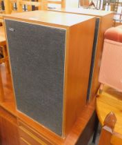 A pair of Goodman's teak cased speakers.