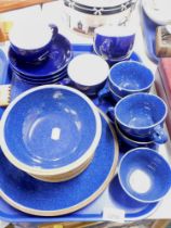 A Denby blue part service, and a further blue part service. (1 tray)