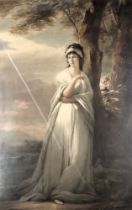 Henry Macbeth-Raeburn (1860-1947) Maiden in flowing costume, artist signed mezzotint, 67cm x 42cm.