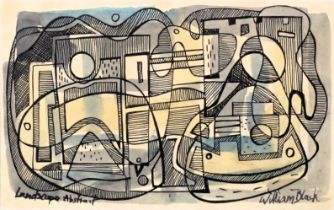 William Black (20thC). Landscape abstract, watercolour, signed and titled, 12.5cm x 20cm.