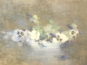 Constance Walton RWS (Scottish, 1866-1960). Floral still life of pansies, watercolour, signed, 34cm