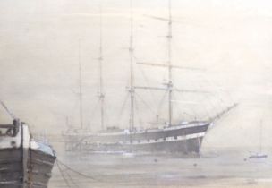 Colin Verity (1924-2011). Ghost of Former Glory, "Arethusa" ex "Peking", watercolour, signed and tit