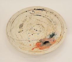 John Kershaw. (20thC). Circular pottery plaque, makers mark verso, 44.5cm diameter.