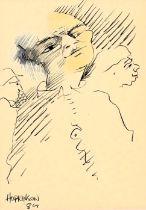 John Hopkinson (b.1941). Three figures, pastel, signed and dated (19)89, 29cm x 20cm.