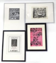 After G. Braque. Gallery Poster and three framed prints, after Henri Matisse, child sleeping, After