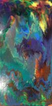 John Hamilton. Dreamland, abstract mixed media, 96.5cm x 48cm.
