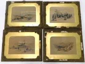 After David Roberts (1796-1864). A set of four desert scenes - Wells of Moses, Lemma, Ashdad, Hazale