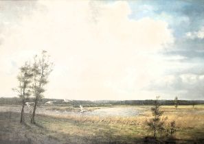 Dick Van Heerde (b.1954). River landscape, oil on canvas, signed and dated (19)81, 49cm x 60cm.