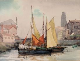 Cecil Thomas Hodgkinson (1895-1979). Boston - end of 19th Century, watercolour, signed and titled ve