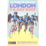 A London Tour de France poster, 7-8 July 2007, framed and glazed, 101cm x 62cm.