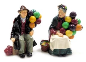 A Royal Doulton figure modelled as The Balloon Man, HN1954, together with a figure modelled as The O