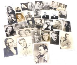A group of mid 20thC photographs and photocards, stars of stage and screen, bearing facsimile and or