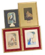 A group of 19thC Baxter prints, including Queen Victoria and Prince Albert, and The Parting Look. (