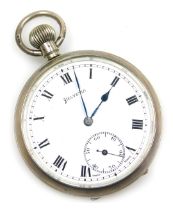 A Helvetia gentleman's silver cased pocket watch, open faced, key wind, circular enamel dial bearing