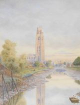 William Barton Thomas (British, 1887-1947). The Boston Stump, watercolour, signed, dated 1900, 45cm