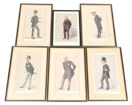 Five late 19thC spy prints, for Vanity Fair, comprising Black Rod, Candidate for Chelsea, A Conserva