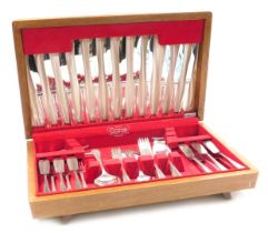 An Insignia silver plated canteen of cutlery, six place settings, cased.