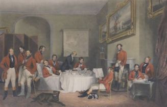 After Sir Francis Grant (Scottish, 1803-1878). The Melton Breakfast, hunting engraving by Charles Le