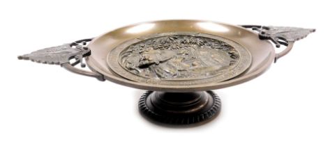 Charles Theodore Perron (French 1862-1934). Moise Sauve Des Eaux, a late 19thC bronze tazza, of twi