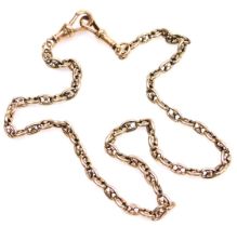 A 9ct gold oval capstan link neck chain, on a double lobster claw clasp, 15.1g, 40cm long.