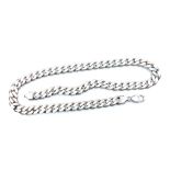 A silver curb link neck chain, on a lobster claw clasp, 94.9g.