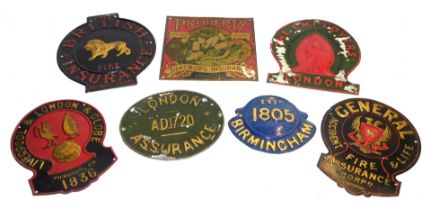 Various late fire marks, including Birmingham (Addis Ref 42C), The British Fire Insurance (Addis Ref