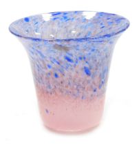 A Vasart pink and blue glass vase, with spotted and aventurine decoration, 16cm high.