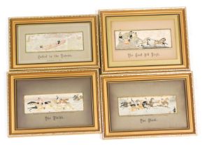 Four Victorian Stevengraphs, with original mounts, comprising; Called To The Rescue, Heroism At Sea,