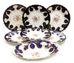 A late 19thC Coalport porcelain part dessert service, for T Goode and Company, London, decorated wit