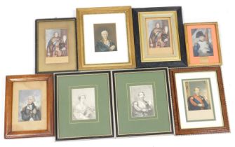 A group of 19thC Baxter prints, including The Emperor Napoleon III and Empress Eugenie, Edward Princ