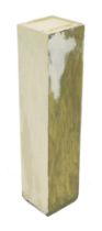 A painted plaster column, of rectangular cubed form, 90cm high, 20cm diameter.