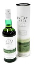 A bottle of pure Islay Malt Scotch Whisky, aged 10 years, distilled and bottled for Sainsburys, case