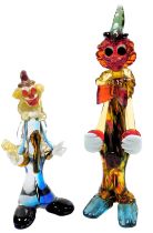 A Murano glass figure of a clown, with bow tie and oversized buttons, 43.5cm high, and a further gla