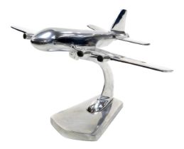 A cast aluminium model of DeHavilland Comet, 35cm long.