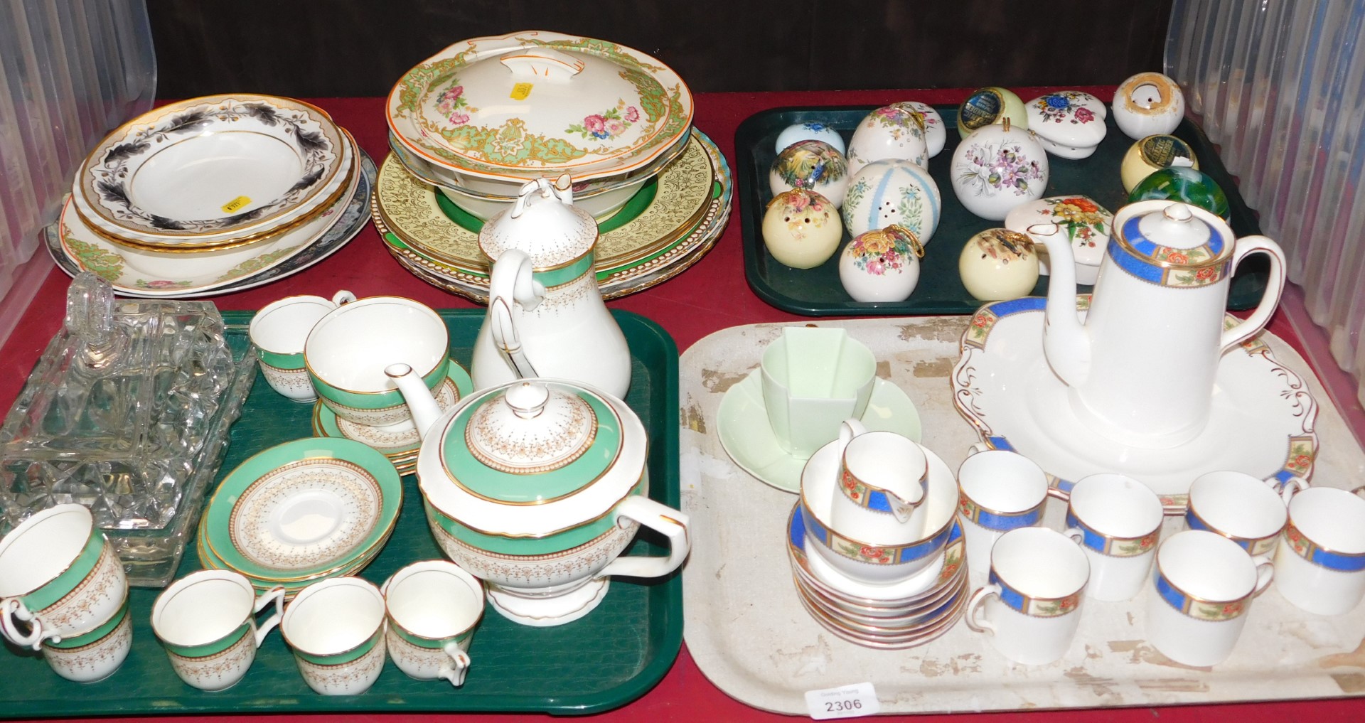 China and glass, to include Royal Worcester Regency pattern part tea service, Allertons coffee part