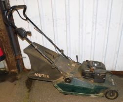 A Hayter Harrier 48 model petrol variable speed mower.