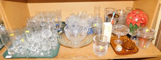 Glassware, cut glass items, including wine glasses, champagne glasses, pint glasses, brandy glasses,