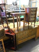 Occasional furniture, to include a shaving stand, a small oval occasional table with single drawer,