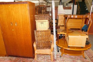 An oval topped occasional table, small Italian style needle table, another larger oval occasional ta