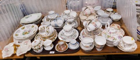 Part tea services, large cake plates and relish dish., etc (4 trays and loose)