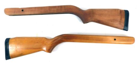 Two BSA beech wood air rifle stocks.