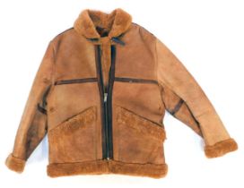 A 20thC sheepskin type flying jacket, with sheep's wool interior, underarm measurement approx 48cm.