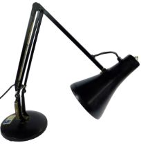 An Anglepoise lamp, in black, bearing label, 83cm high.