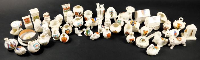 A collection of various crested china ornaments, to include Grafton, W H Goss, Arcadian, Alexandra,