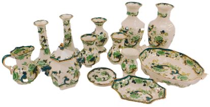 A group of Masons Ironstone decorated in the Chartreuse pattern, to include a pair of baluster vases